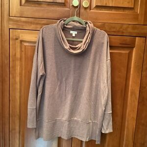 Garnet Hill Brown Cowl Neck Sweater